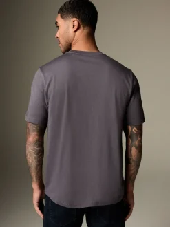 Grey Slate Slim Fit Essential Crew Neck Cotton T-Shirt