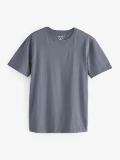 Grey Slate Slim Fit Essential Crew Neck Cotton T-Shirt