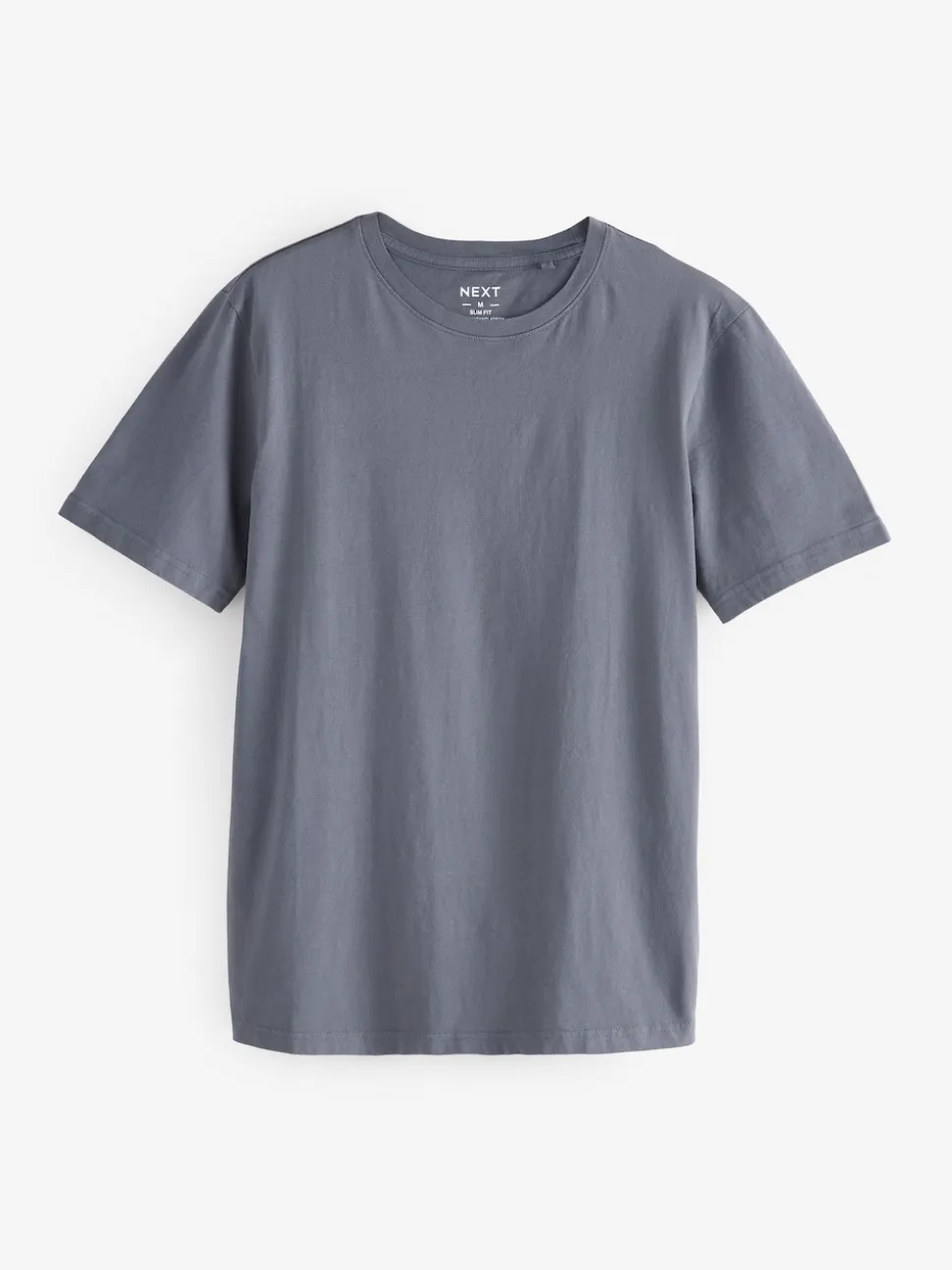 Grey Slate Slim Fit Essential Crew Neck Cotton T-Shirt