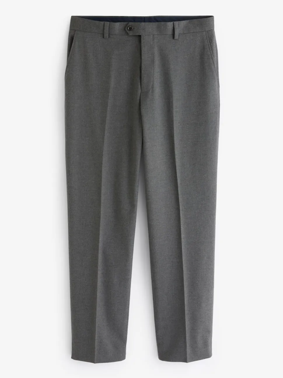 Grey Slim Fit Flannel Suit Trousers