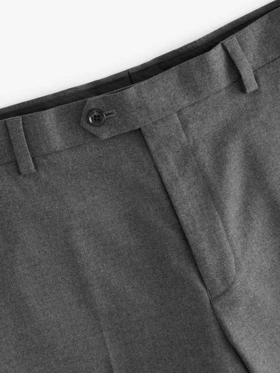 Grey Slim Fit Flannel Suit Trousers