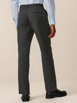 Grey Slim Fit Plain Front Smart Trousers 2 Pack