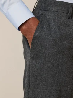 Grey Slim Fit Plain Front Smart Trousers 2 Pack