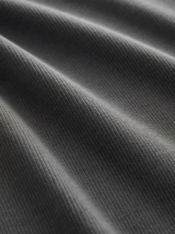 Grey Slim Fit Ribbed Vest