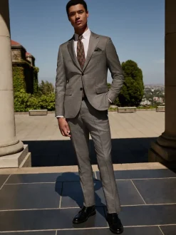 Grey Slim Fit Signature Cerutti 100% Italian Wool Suit Jacket
