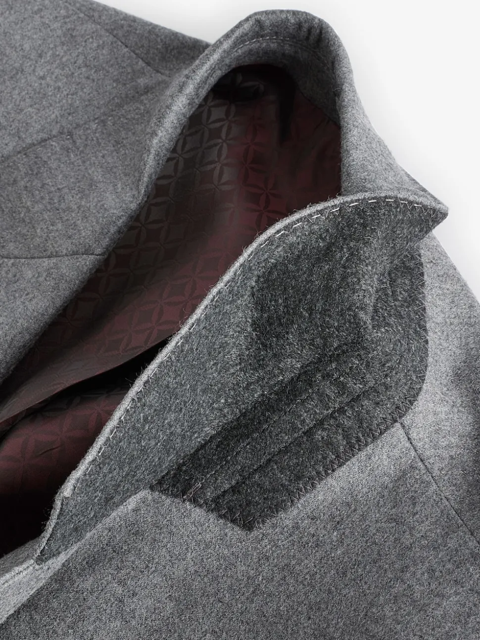 Grey Slim Fit Signature Zignone Italian Wool Cashmere Blend Flannel Suit Jacket