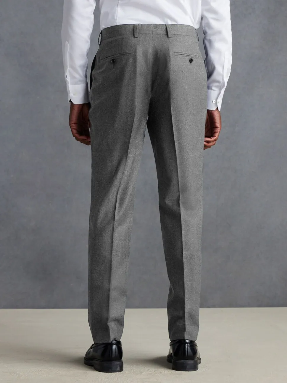 Grey Slim Fit Signature Zignone Italian Wool Cashmere Blend Flannel Suit Trousers