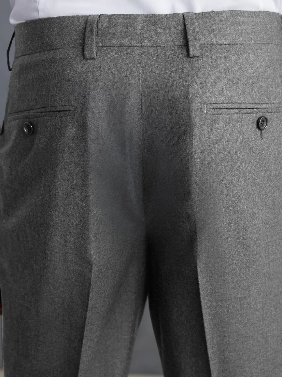 Grey Slim Fit Signature Zignone Italian Wool Cashmere Blend Flannel Suit Trousers