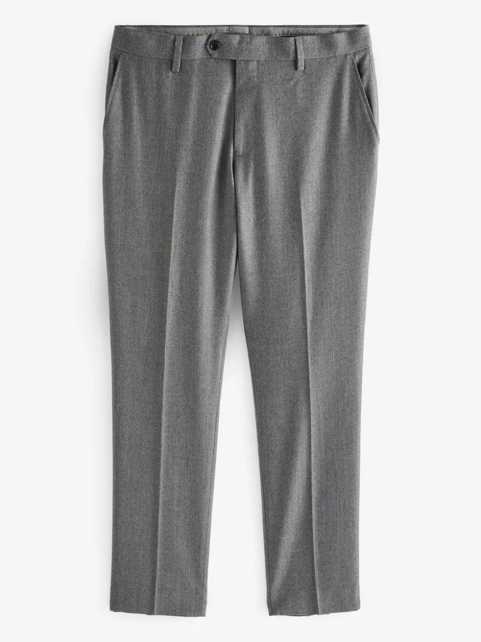Grey Slim Fit Signature Zignone Italian Wool Cashmere Blend Flannel Suit Trousers