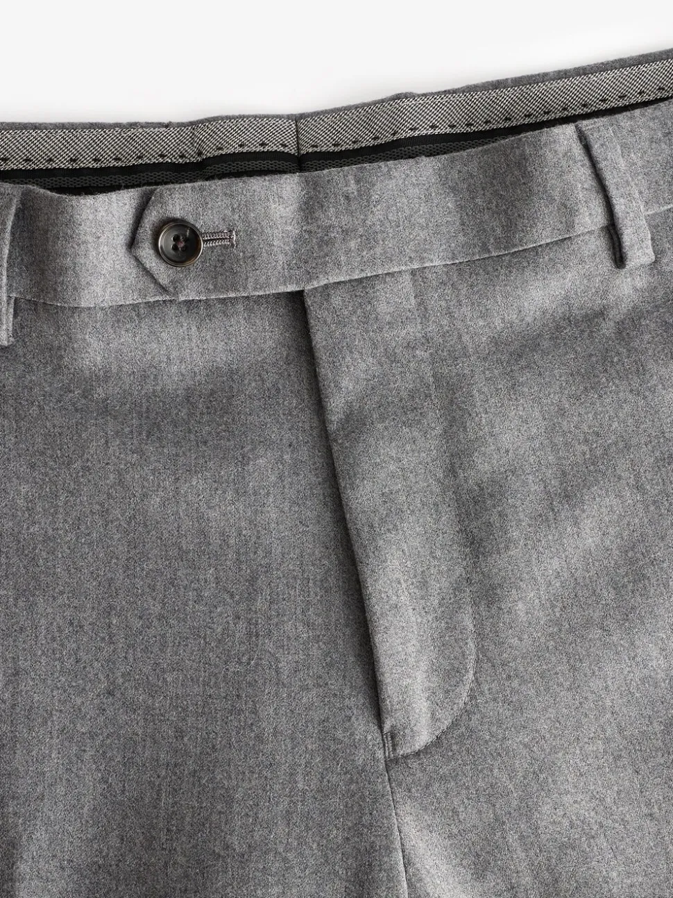 Grey Slim Fit Signature Zignone Italian Wool Cashmere Blend Flannel Suit Trousers