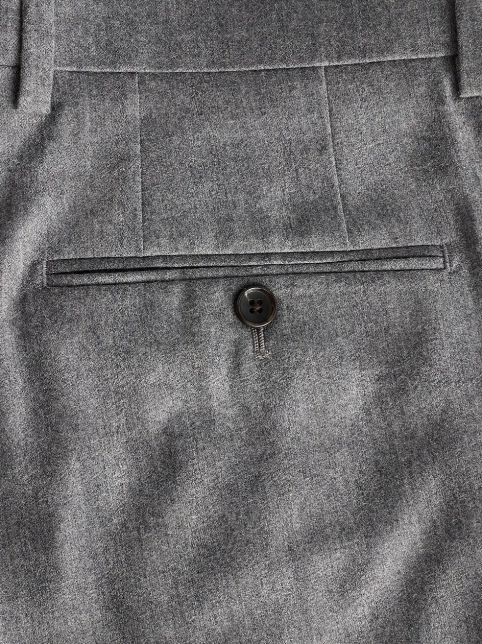 Grey Slim Fit Signature Zignone Italian Wool Cashmere Blend Flannel Suit Trousers