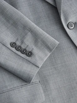 Grey Slim Fit Wool Blend Motionflex Suit Jacket