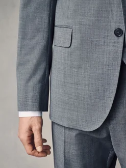Grey Slim Fit Wool Blend Motionflex Suit Jacket
