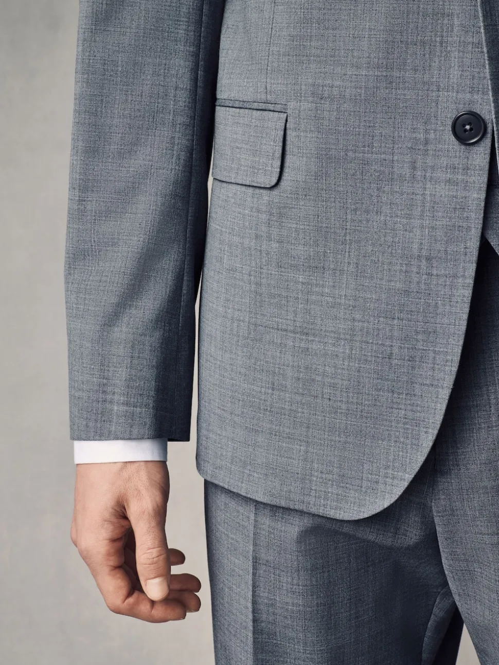 Grey Slim Fit Wool Blend Motionflex Suit Jacket