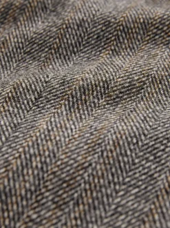 Grey Slim Fit Wool Blend Herringbone Stripe Suit Jacket