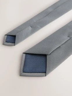 Grey Slim Textured Tie