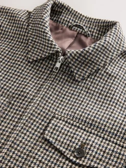 Grey Smart Dogtooth Twin Pocket Jacket