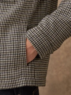 Grey Smart Dogtooth Twin Pocket Jacket