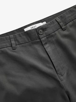 Grey Straight Fit 100% Cotton Chino Trousers