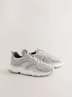 Grey Suede Trim Runners