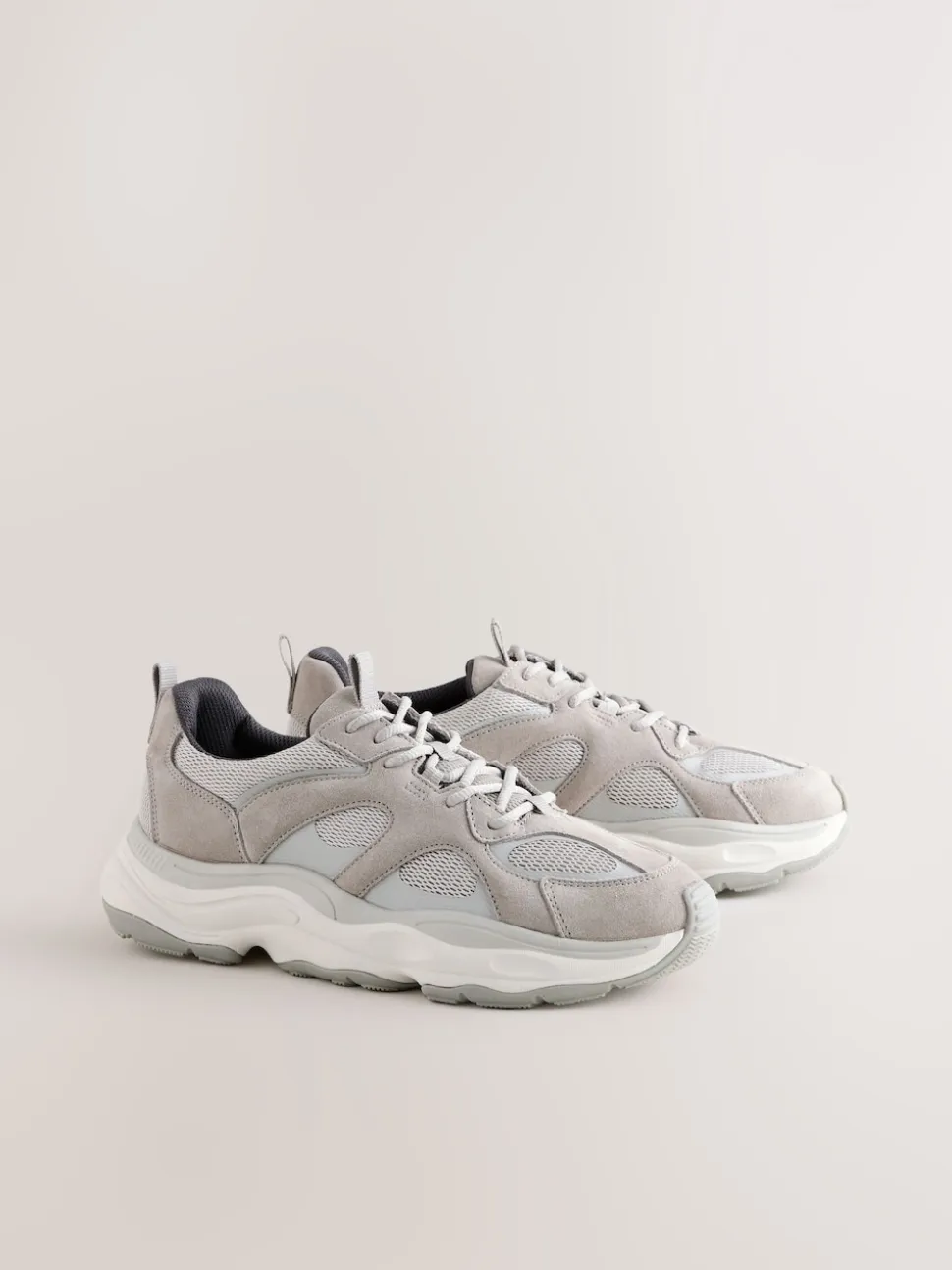 Grey Suede Trim Runners