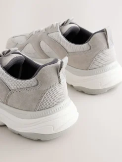 Grey Suede Trim Runners