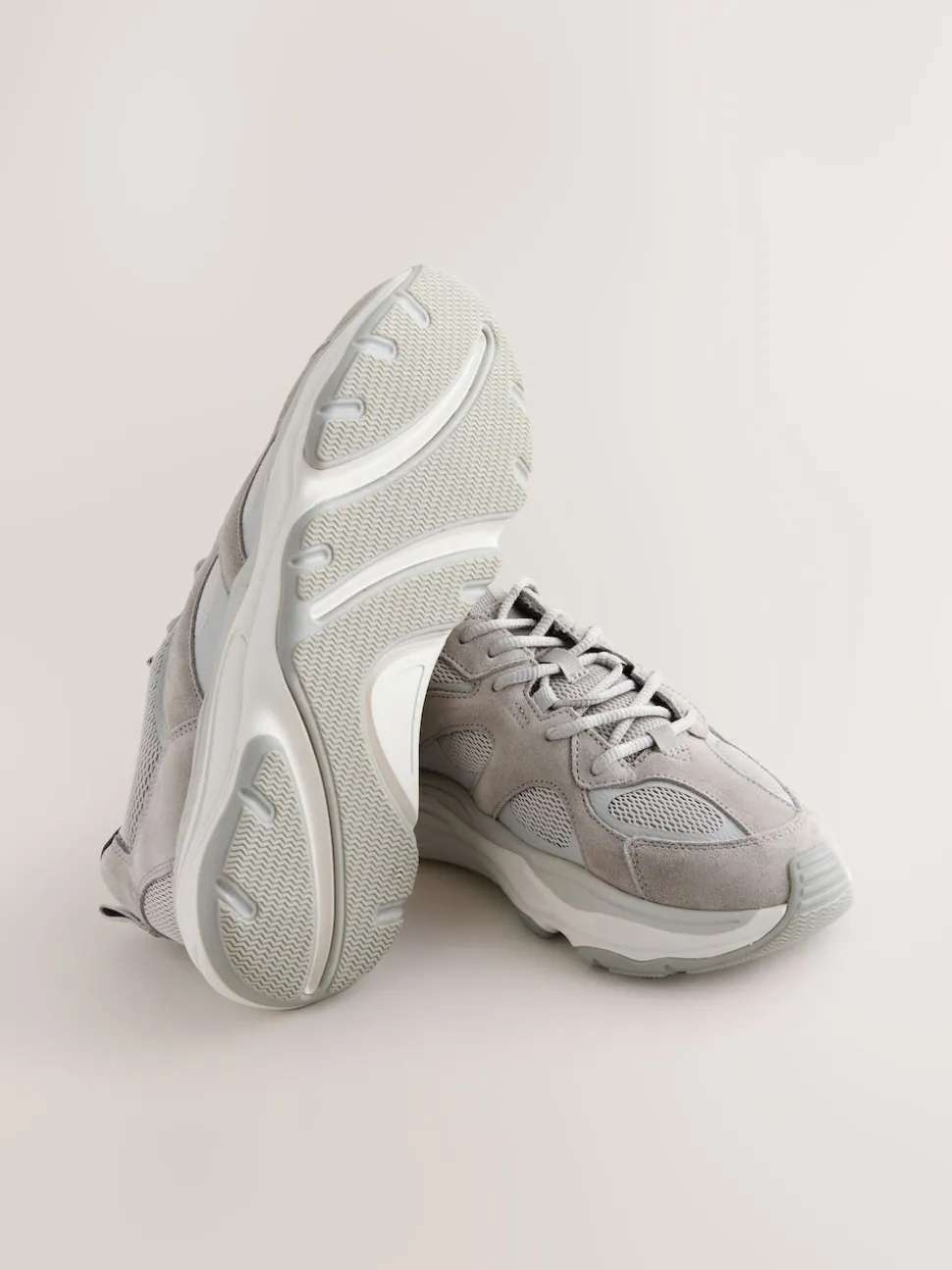 Grey Suede Trim Runners