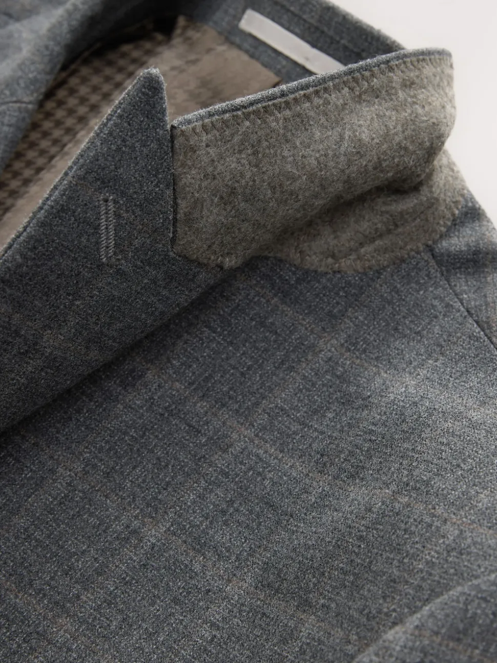 Grey Tailored Fit Check Flannel Suit Jacket