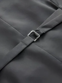 Grey Tailored Fit Check Flannel Suit Waistcoat