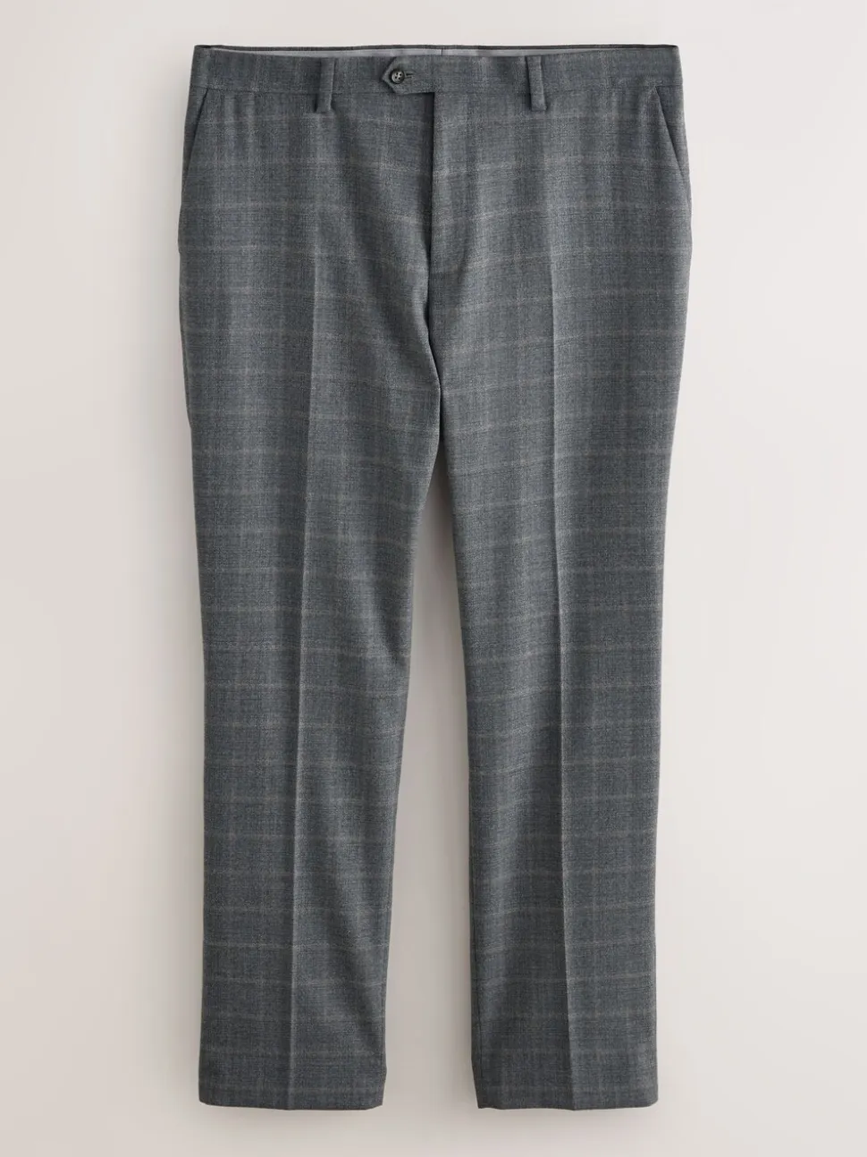 Grey Tailored Fit Check Flannel Suit Trousers