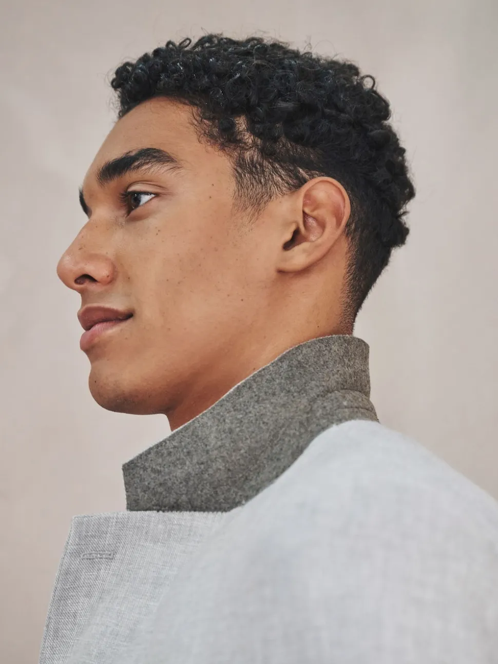 Grey Tailored Fit Linen Blend Texture Suit Jacket