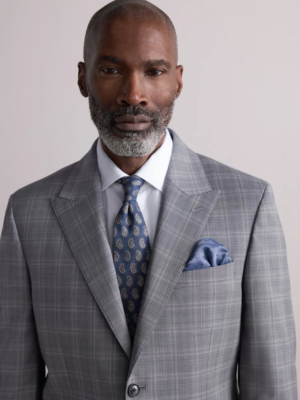 Grey Tailored Fit Signature Zignone Italian Check Suit Jacke