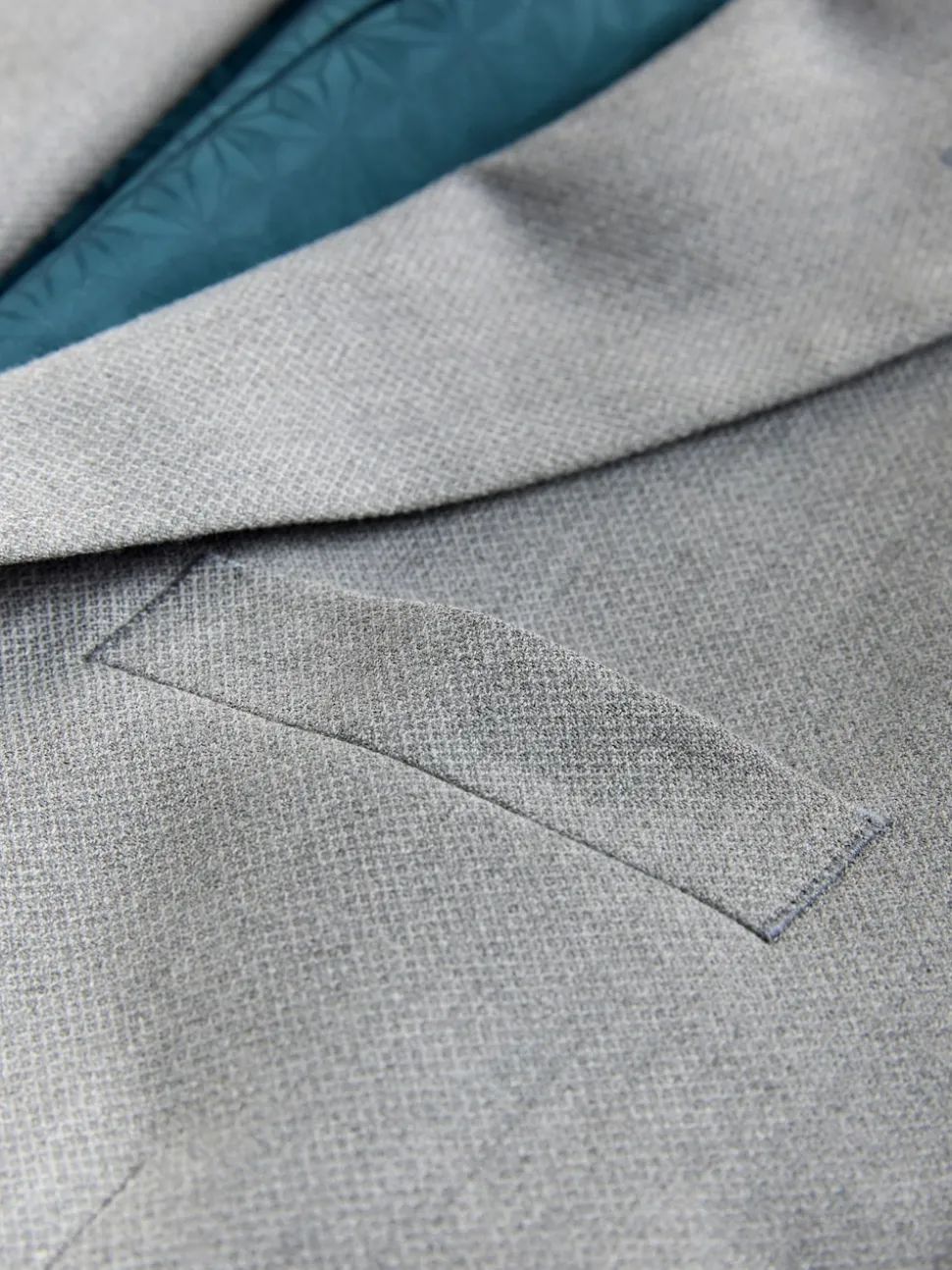 Grey Tailored Fit Textured Suit Jacket