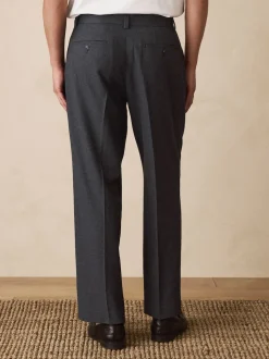 Grey Texture Straight Fit Smart Textured Trousers