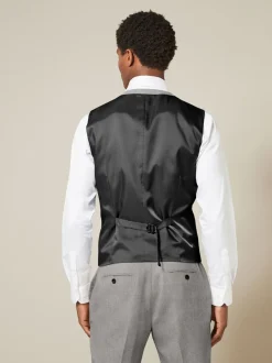 Grey Textured Suit Waistcoat