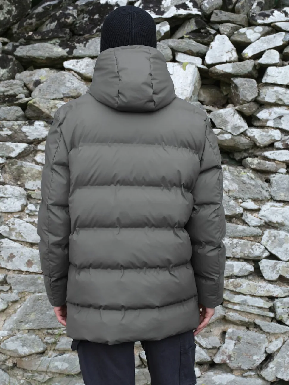 Grey ThermoGen Shower Resistant Rubbersied Puffer Coat