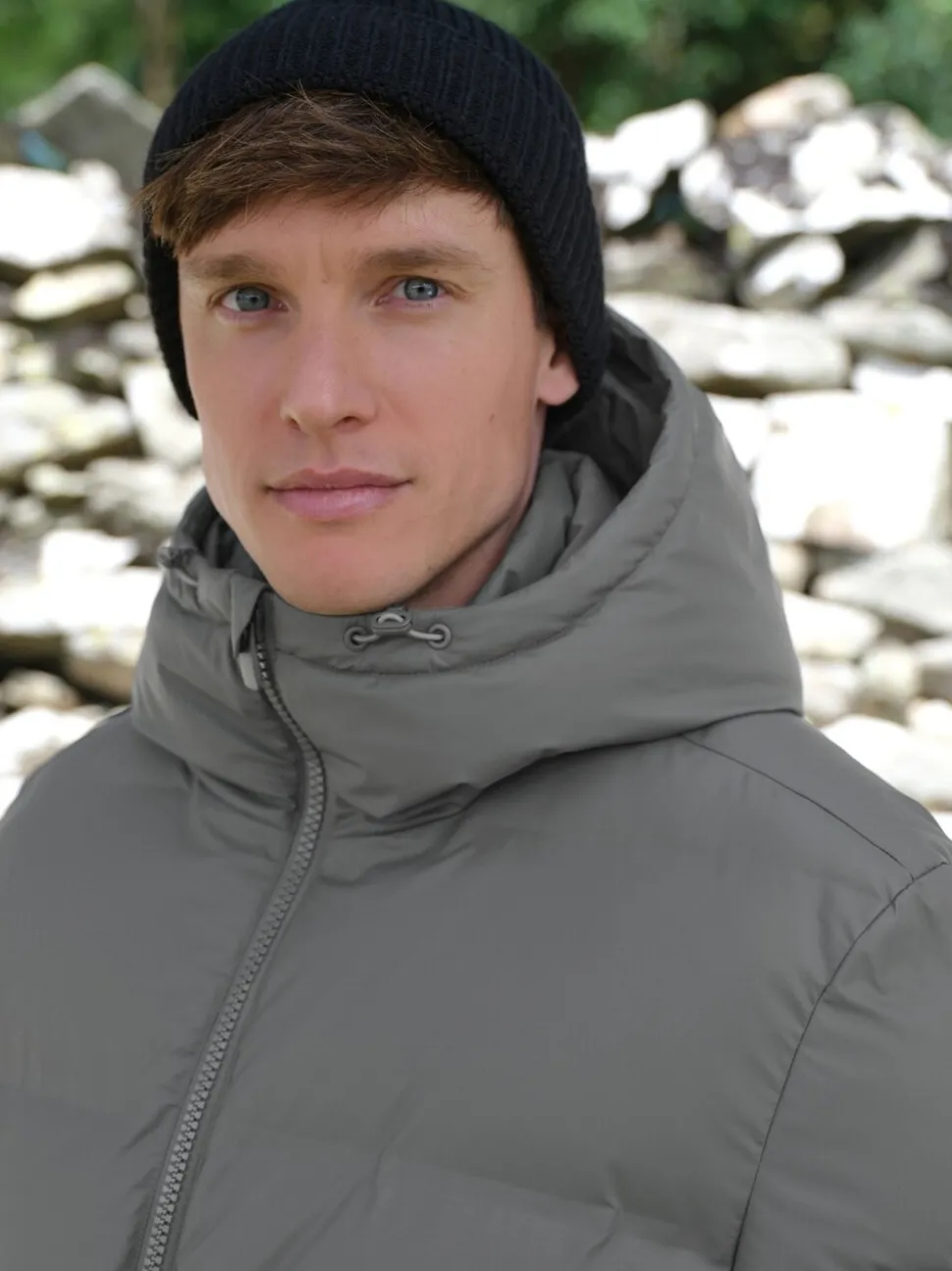 Grey ThermoGen Shower Resistant Rubbersied Puffer Coat