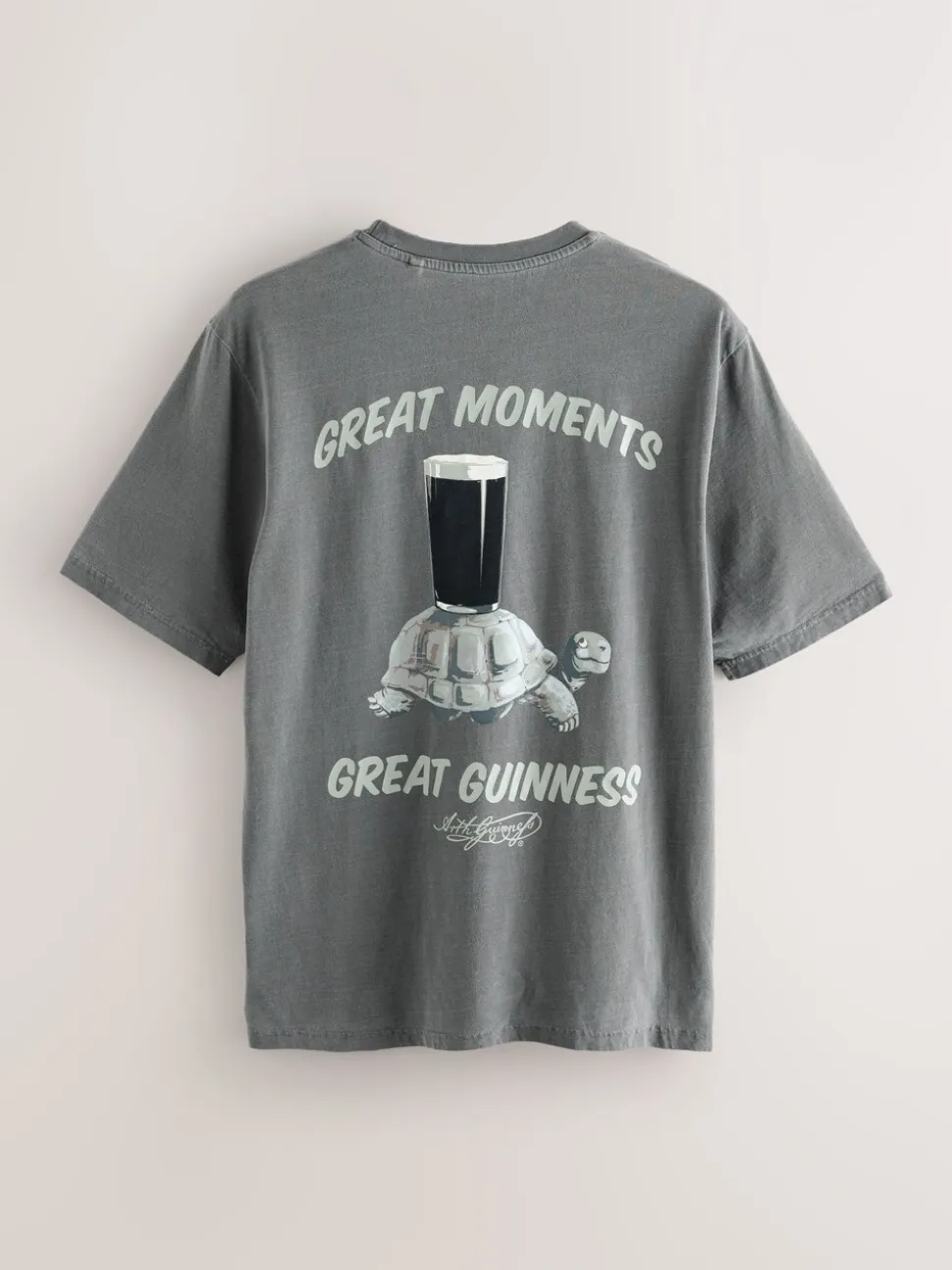 Grey Washed Relaxed Fit Guinness Licence T-Shirt