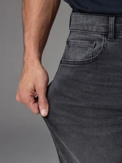 Grey Washed Slim Fit Essential Stretch Jeans