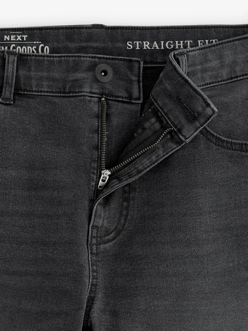 Grey Washed Straight Fit Straight Fit Essential Stretch Jeans