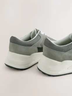 Grey/Black Smart Casual Lace Up Trainers