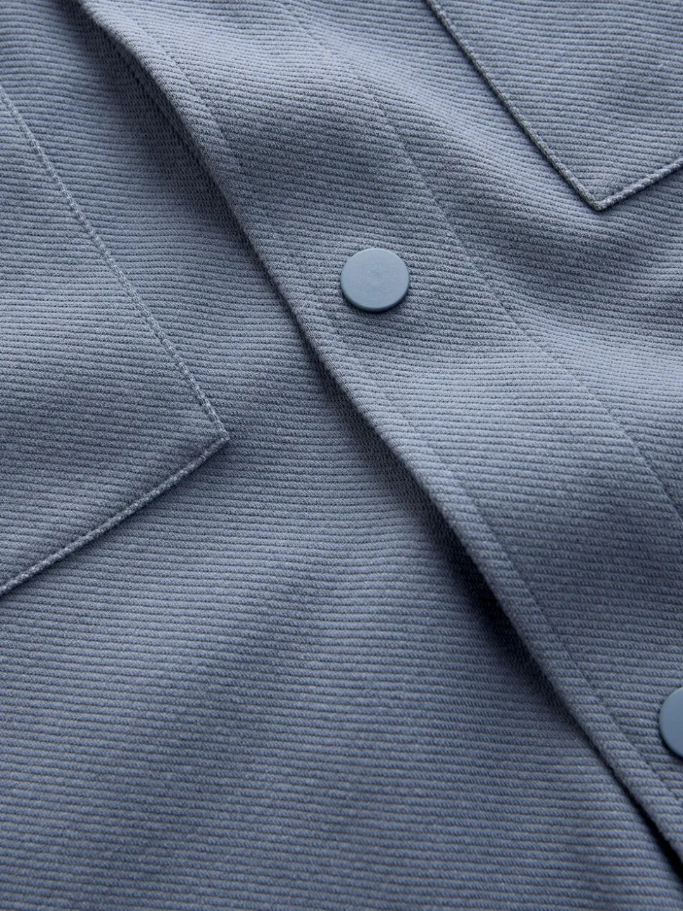 Grey/Blue Jersey Twill Popper Shackets 2 Pack