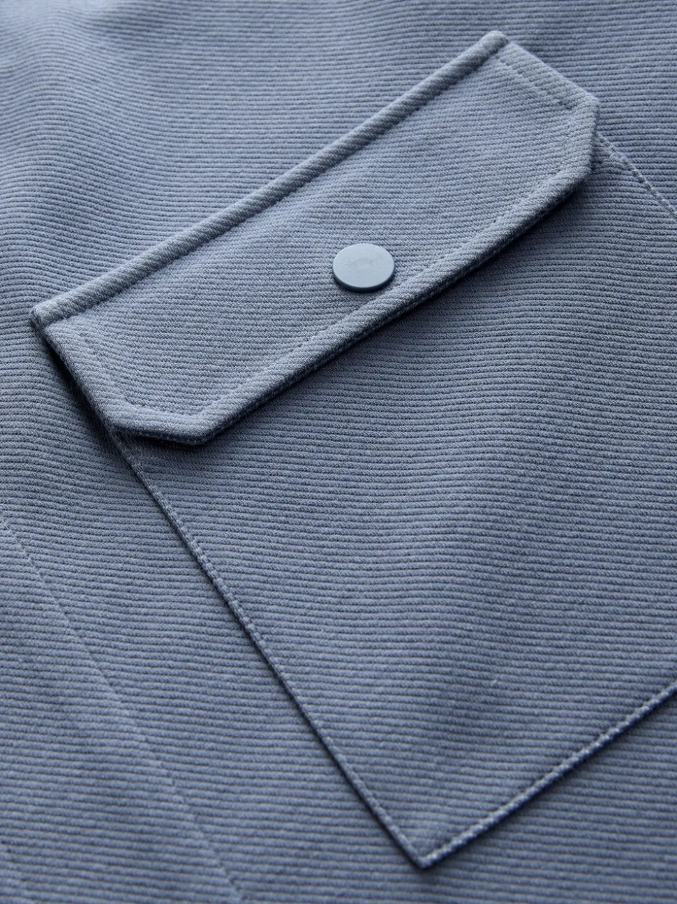 Grey/Blue Jersey Twill Popper Shackets 2 Pack