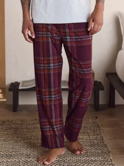 Grey/Burgundy Red Check Motionflex Cosy Short Sleeve Pyjamas Set