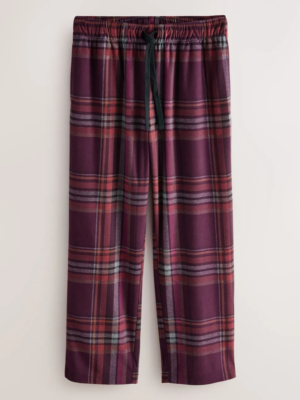 Grey/Burgundy Red Check Motionflex Cosy Short Sleeve Pyjamas Set