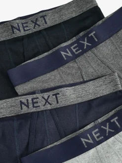 Grey/Navy 10 pack A-Front Pure 100% Cotton Boxers