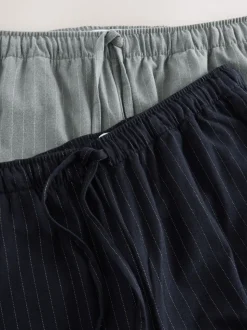 Grey/Neutral Stripe Woven Pyjama Bottoms 2 Pack