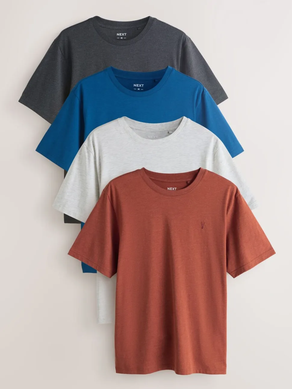Grey/Orange/Grey/Blue Marls Regular Fit T-Shirts 4 Pack