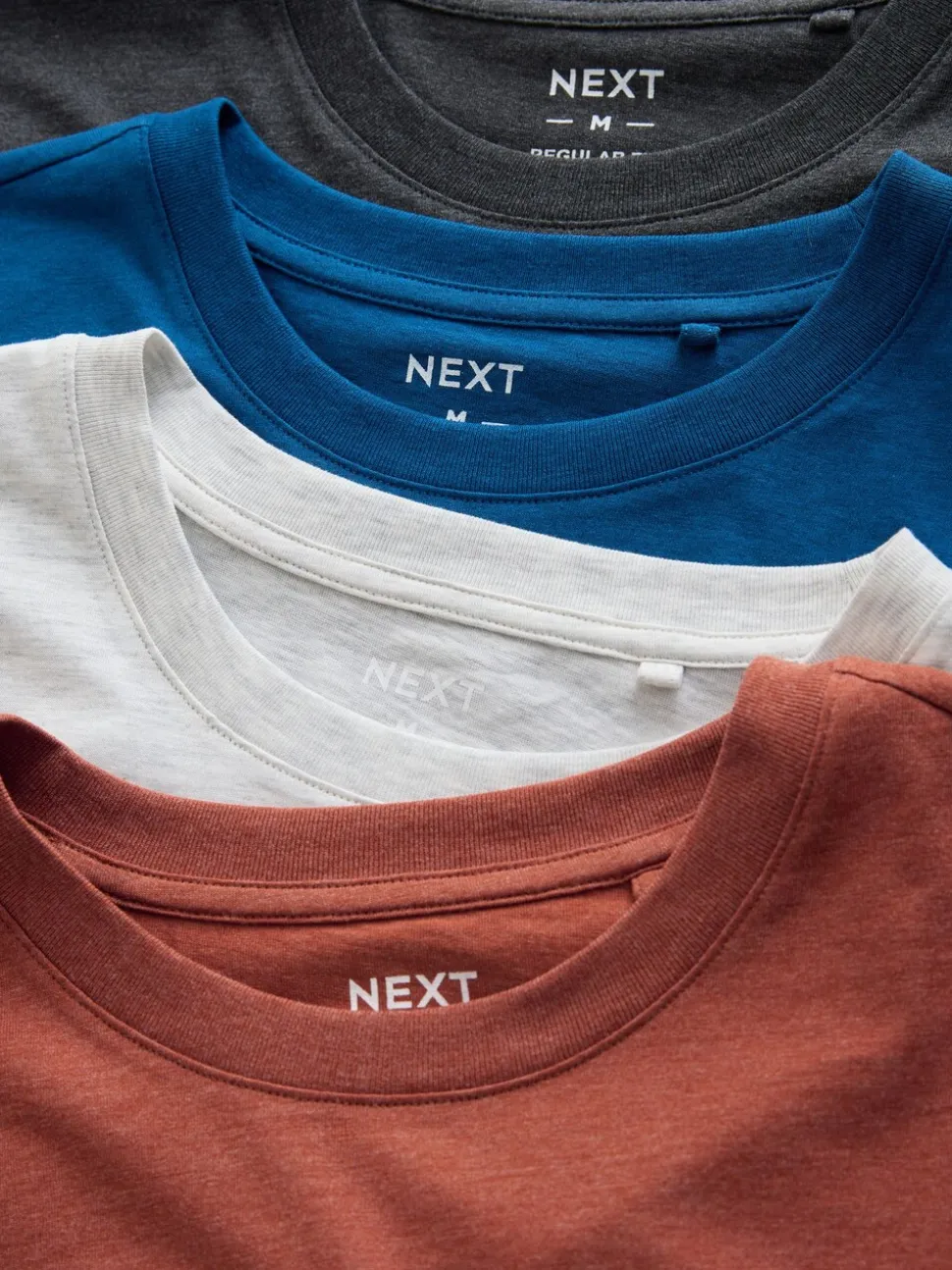 Grey/Orange/Grey/Blue Marls Regular Fit T-Shirts 4 Pack