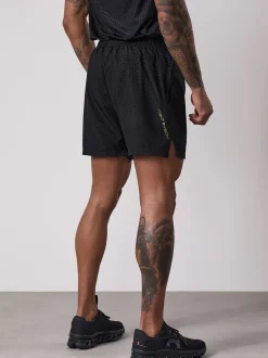 Gym King Black Fight Division Debossed Training 5 Shorts